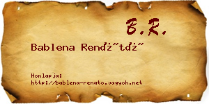 Bablena Renátó névjegykártya